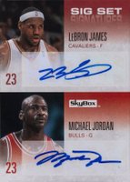 2008 Skybox Sig Set Signatures #SS-JJ LeBron James/Michael Jordan Basketball Card