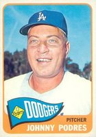 1965 Topps #387 Johnny Podres Baseball Card