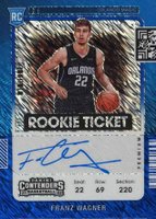 2021 Panini Contenders #108 Franz Wagner Variation-Autograph-Premium Edition-Blue Shimmer Basketball Card
