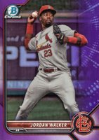 2022 Bowman Draft #BDC36 Jordan Walker Chrome-Purple Refractor Baseball Card