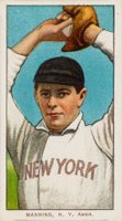 1909 White Borders Piedmont Factory 42 #302 Rube Manning Pitching Baseball Card