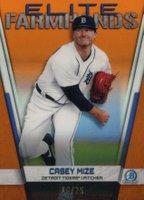 2019 Bowman Chrome Elite Farmhands #CM Casey Mize Orange Refractor Baseball Card