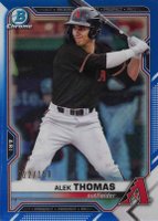 2021 Bowman Chrome Prospects #BCP31 Alek Thomas Blue Refractor Baseball Card