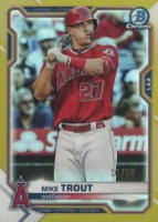 2021 Bowman Chrome #54 Mike Trout Gold Refractor Baseball Card