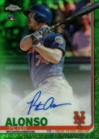 2019 Topps Chrome Rookie Autographs #RA-PA Peter Alonso Green Refractor Baseball Card