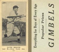 1916 Gimbels #12 Lute Boone Baseball Card