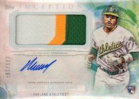2019 Topps Inception Autograph Patch #IAP-RL Ramon Laureano Baseball Card