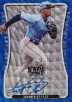 2020 Leaf Metal Draft Autograph #BAWF1 Wander Franco Blue Wave Baseball Card