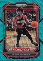 2022 Panini Prizm Monopoly #74 Shaedon Sharpe Teal Wave Basketball Card