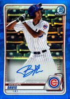 2020 Bowman Chrome Prospect Autographs #CPABD Brennen Davis Blue Refractor Baseball Card