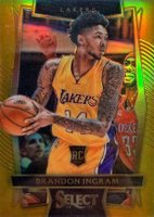 2016 Panini Select #91 Brandon Ingram Gold Prizm Basketball Card