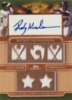 2010 Topps Sterling Career Chronicles Relics Autograph #58 Rickey Henderson Five Baseball Card