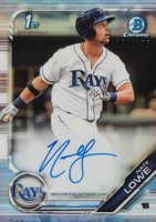 2019 Bowman Prospect Autographs Chrome #NL Nate Lowe Refractor Baseball Card