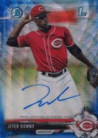 2017 Bowman Draft Chrome Draft Picks Autographs  #CDAJD Jeter Downs Blue Wave Refractor Baseball Card