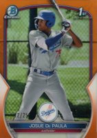 2023 Bowman Chrome Prospects #BCP111 Josue de Paula Orange Refractor Baseball Card