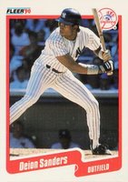 1990 Fleer #454 Deion Sanders Baseball Card