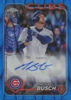 2024 Topps Chrome Update Chrome Baseball Update Series Autographs #ACMIB Michael Busch Blue Raywave Baseball Card