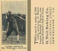 1916 Weil Baking Co. #72 Clark Griffith Baseball Card