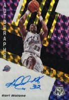 2019 Panini Mosaic Autographs Mosaic #AMKML Karl Malone Black Gold Choice Basketball Card