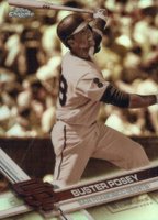 2017 Topps Chrome #145 Buster Posey White Jersey-Sepia Refractor Baseball Card