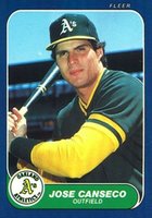 1986 Fleer Update #U-20 Jose Canseco Baseball Card