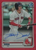 2020 Bowman Chrome Prospect Autographs #CPAJD Jarren Duran Red Refractor Baseball Card