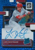 2022 Panini Donruss Optic Rated Rookie Signatures #RRSLN Lars Nootbaar Blue Mojo Baseball Card