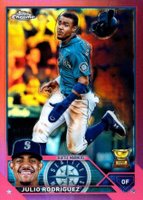 2023 Topps Chrome #200 Julio Rodriguez Pink Refractor Baseball Card