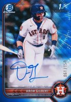 2022 Bowman Draft Chrome Draft Pick Autographs #CDADG Drew Gilbert Blue Wave Refractor Baseball Card