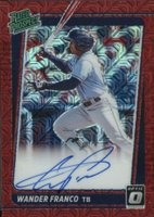 2021 Panini Donruss Optic Rated Prospect Signatures #RPSWF Wander Franco Red Mojo Baseball Card