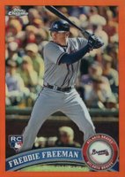 2011 Topps Chrome #173 Freddie Freeman Orange Refractor Baseball Card