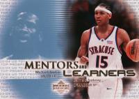 2003 Upper Deck Top Prospects Mentors and Learners #ML3 Michael Jordan/Carmelo Anthony Basketball Card