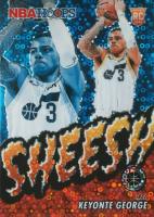 2023 Panini Hoops Premium Stock Sheesh #8 Keyonte George Disco Red Prizm Basketball Card