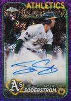 2024 Topps Chrome Update Chrome Baseball Update Series Autographs #ACTS Tyler Soderstrom Purple Speckle Baseball Card