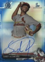 2017 Bowman Prospects Autographs #SA Sandy Alcantara Chrome-Blue Refractor Baseball Card
