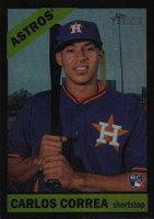 2015 Topps Heritage  #563 Carlos Correa Batting Pose-Chrome-Black Refractor Baseball Card