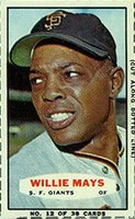 1964 Bazooka #12 Willie Mays Look over shoulder Baseball Card