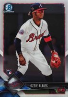 2018 Bowman Chrome #92 Ozzie Albies Sunglasses Baseball Card