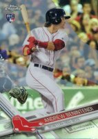 2017 Topps Chrome #100 Andrew Benintendi White Jersey-Refractor Baseball Card