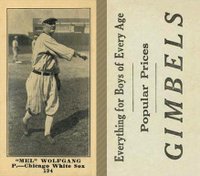 1916 Gimbels #194 Mel Wolfgang Baseball Card