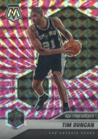 2020 Panini Mosaic #289 Tim Duncan Pink Swirl Basketball Card