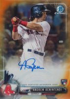 2017 Bowman Rookie Autographs #CRAABE Andrew Benintendi Chrome-Orange Refractor Baseball Card