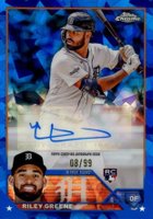 2023 Topps Chrome Update Sapphire Edition Autograph #RG Riley Greene Baseball Card