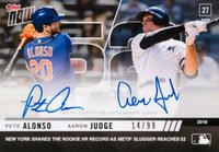 2019 Topps Now #906A Aaron Judge/Pete Alonso Autograph Baseball Card