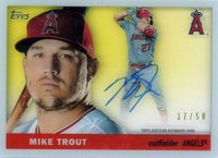 2022 Topps Clearly Authentic 1955 Reimagining Autographs #MT Mike Trout Baseball Card