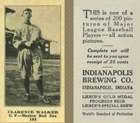 1916 Indianapolis Brewing #183 Clarence Walker Baseball Card