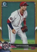 2018 Bowman Chrome Prospects #BCP192 Carter Kieboom Gold Refractor Baseball Card