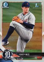 2018 Bowman Draft #BDC1 Casey Mize Chrome-Gray Jersey-Refractor Baseball Card