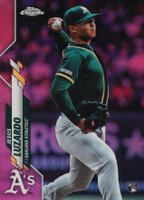 2020 Topps Chrome #5 Jesus Luzardo Pink Refractor Baseball Card