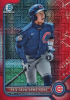 2022 Bowman Mega Box Chrome #198 Pete Crow-Armstrong Red Refractor Baseball Card